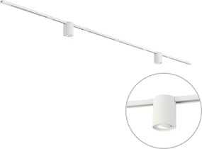 Modern railsysteem wit met 2 spots 1-fase - Iconic Rondoo Up