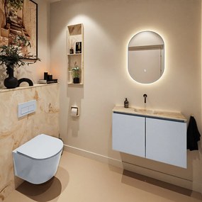 Mondiaz Ture DLux toiletmeubel 80cm clay met wastafel frappe midden zonder kraangat