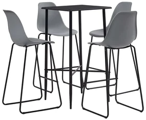 vidaXL 5-delige Barset kunststof grijs
