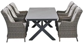 Garden Impressions Marbella tuinset 7-delig havanna sand - Sintra tuintafel 240x100 cm - napoli sand