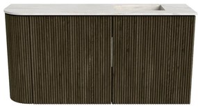 Mondiaz Joya DLux 80cm toiletmeubel ronding links shadow met wastafel faye rechts zonder kraangat ostra