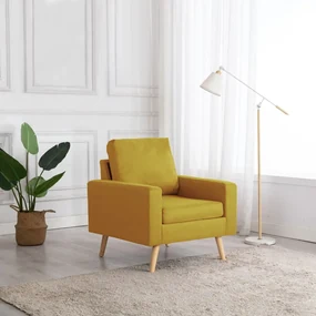 vidaXL Fauteuil stof geel