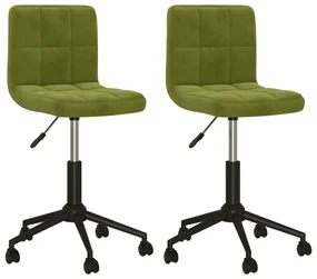 vidaXL Eetkamerstoelen draaibaar 2 st fluweel lichtgroen