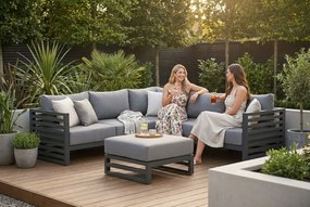 Hoek loungeset 5 personen Aluminium Grijs  Santika Furniture Santika Jaya