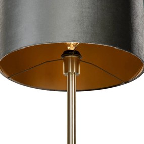 Vloerlamp messing met velours kap groen 40cm - Simplo Klassiek / Antiek E27 rond Binnenverlichting Lamp