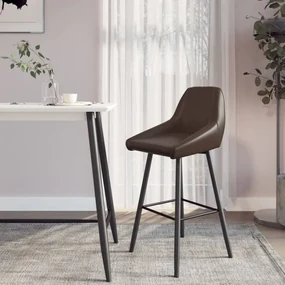 vidaXL Barkruk kunstleer donkerbruin