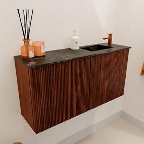 Mondiaz Joya DLux 80cm toiletmeubel ruby met wastafel faye rechts 1 kraangat lava