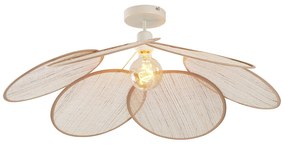 Japandi plafondlamp crème met linnen kap - Aisha