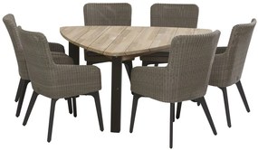 4 Seasons Outdoor | Luxor dining chair met derby tafel driehoek  Tuintafel    zwart weerbestendig