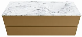 Mondiaz Vica DLux badmeubel 130cm oro 2 lades met wastafel glace rechts 1 kraangat