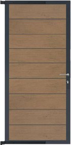 Tuindeur aluminium antraciet frame Modular - composiet bruin gevlamd (90 x 200 cm)