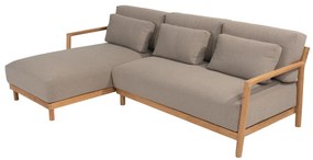 4 Seasons Outdoor Marie chaise loungebank teak SALE Loungebank taupe weerbestendig