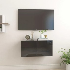 vidaXL Tv-hangmeubel 60x30x30 cm hoogglans zwart