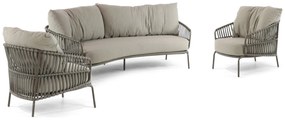 Stoel en Bank Loungeset 5 personen Aluminium/rope Taupe 4 Seasons Outdoor Capalbio