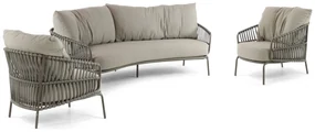 Stoel en Bank Loungeset 5 personen Aluminium/rope Taupe  4 Seasons Outdoor Capalbio