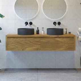 Gliss Design Ares badmeubel 180cm 2 lades castle brown zonder waskom