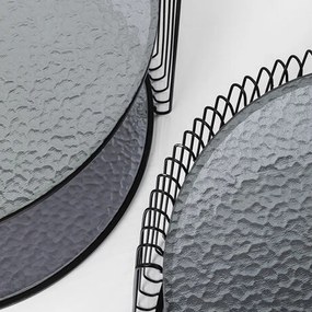 Kare Design Wire Double Ronde Salontafel Set Met Glasplaat Zwart Bubble - 69.5 X 69.5cm.