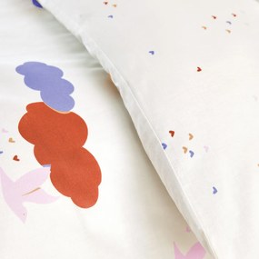 Kinderdekbedovertrek, biologisch katoen, wolkenprint, NOKI