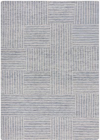 Handgetuft hoog-laag wollen vloerkleed Abstract Check