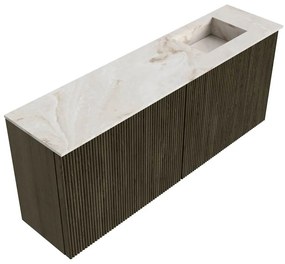 Mondiaz Joya DLux 100cm toiletmeubel shadow met wastafel faye rechts zonder kraangat frappe
