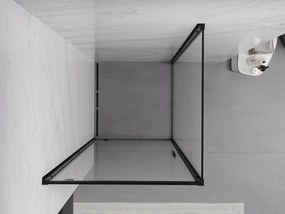 Mexen Exo scharnierende douchecabine 100 x 100 cm, transparant, zwart - 8181-100-100-70-00