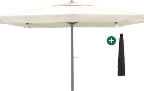 Parasol Shadowline Java | Inclusief hoes | Rechthoekig | 400x400cm | Met draaihendel | Grijs/Antraciet | Kees Smit Tuinmeubelen