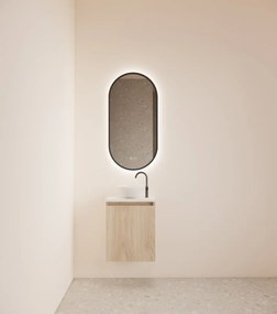 Gliss Design Echo toiletmeubel 40cm kastanje met toppaneel wit mat