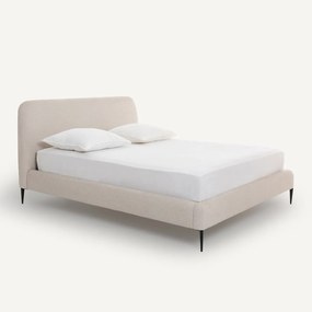 Bed met lattenbodem, in structuurstof, ontwerp Emmanuel Gallina, OSCAR