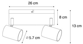 Moderne plafondlamp brons 2-lichts verstelbaar rechthoekig - Jeana Modern GU10 Binnenverlichting Lamp