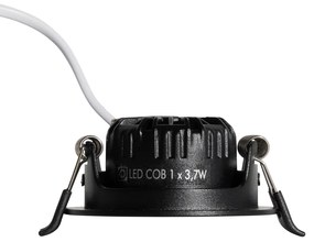 Set van 6 inbouwspots zwart kantelbaar 6,5cm incl. LED IP54 ultra slim - Pupil