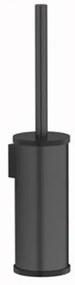 Plieger Roma closetborstelgarnituur wandmodel geborsteld zwart chroom OF012 BRUSHED BLACK CHR.
