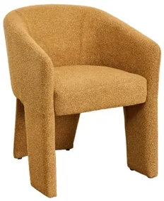 Jimena Gestoffeerde Fauteuil Bouclé Honing Geel - Sklum