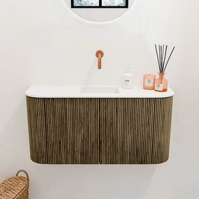 Mondiaz Joya 85cm toiletmeubel ronding links/rechts dusk met wastafel faye midden zonder kraangat talc