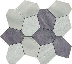 Zelfklevende Mozaïektegels Metaal | Polygoon Grijs | 30×26,2 cm | Keuken, Bad &amp; WC