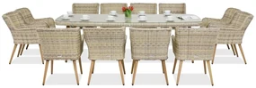 Exclusieve dining tuinset met grote tafel Córdoba voor 12 personen Garden Point zandkleur