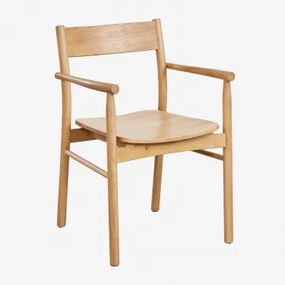 Set Van 4 Eetkamerstoelen Met Armleuningen Van Eikenhout Mara Signature Natuurlijk Hout - Sklum