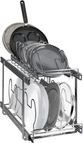 VEVOR Pannen- en pottenrekorganizer, 2-laags uitbreidbare dekselhouder onder kast, 12 inch breed