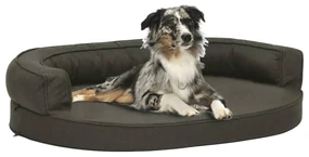 vidaXL Hondenbed ergonomisch linnen-look 90x42 cm donkergrijs