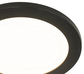 Moderne plafonnière zwart 22,5 cm incl. LED IP44 - Steve Modern IP44 rond Binnenverlichting Lamp