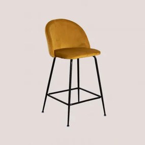Kana Design Hoge Fluwelen Kruk Zwart & Mostaza & ↑65 Cm - Sklum