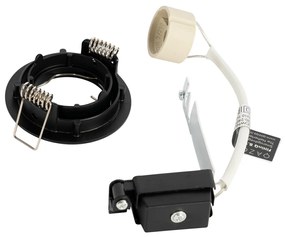 Set van 6 inbouwspots zwart GU10 35mm - Edu