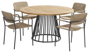 4 Seasons Outdoor Bora tuinset antraciet met Ambassador tafel  Tuinset    houtkleur weerbestendig