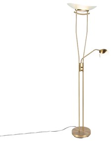 Moderne vloerlamp brons incl. LED en dimmer - Lexus