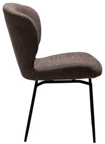 Dan-Form Glory Swivel Draaibare Eetkamerstoel Bruin Boucle