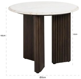 Richmond Interiors Mayfield Ronde Bijzettafel Marmer - 55 X 55cm.