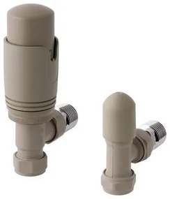 Eastbrook Valve radiator aansluitset haaks met thermostaat mat cappuccino