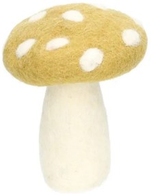 Paddenstoel, staand, vilt, geel, ca.12 cm
