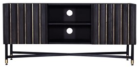 Tv-meubel Paul Luxe Zwart 130cm  - Ijzer/Mango hout - Giga Meubel - Industrieel & robuust