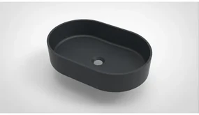 Arcqua Case waskom - 55x36cm - Ovaal - Cast marble Antraciet Mat WAS462050