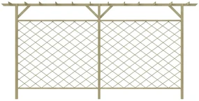vidaXL Tuinhek met latwerk en pergola hout